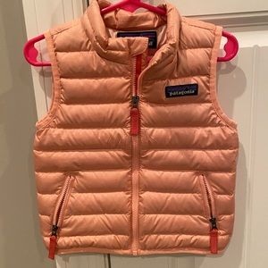 Blush pink Patagonia toddler puffer vest
